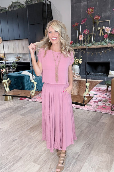 Mauve Linen Top Set (Top Only)