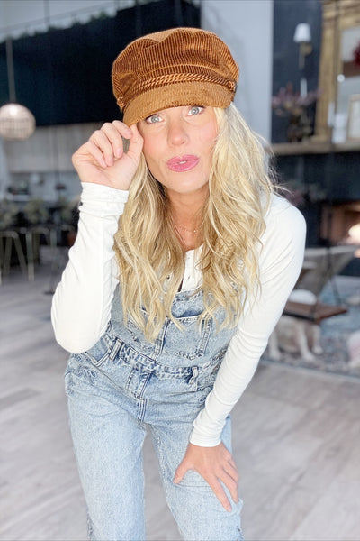 Corduroy Newsboy Hat