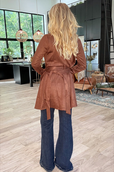 Brown Suede Jacket Dress