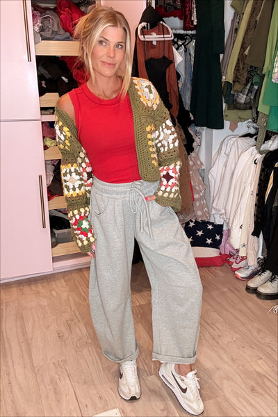 Heather Gray Barrel Sweatpants