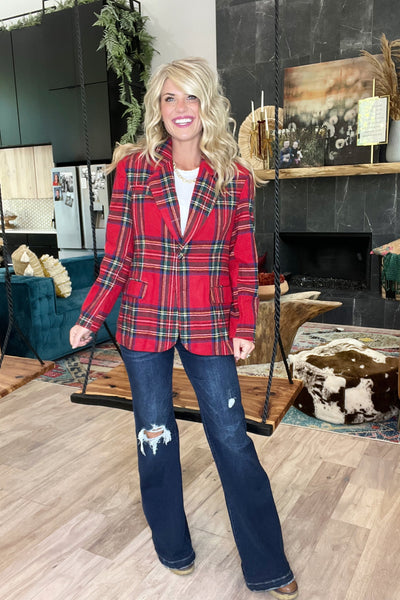 Christmas Plaid Blazer