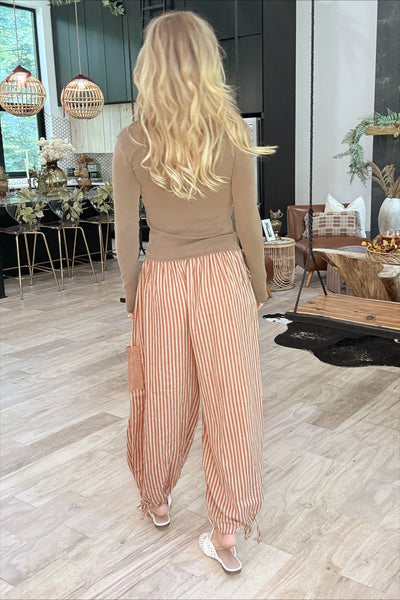 Rust Linen Balloon Pants