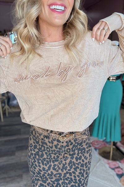 Saved By Grace Oversized Crew Neck Top