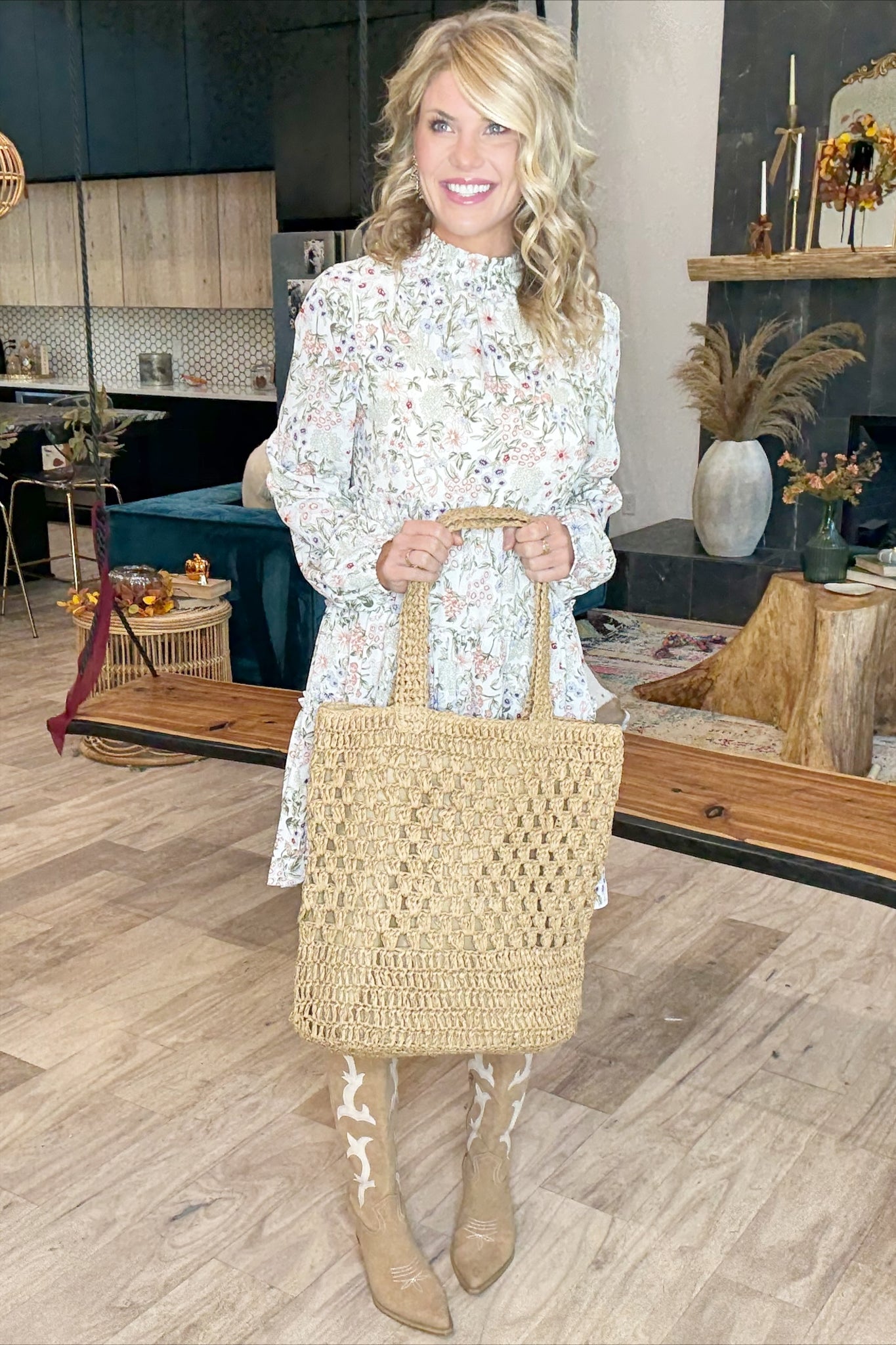 Straw Braided Large Tote