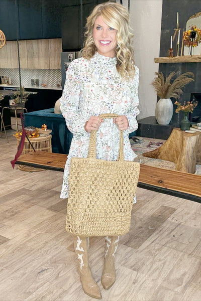 Straw Braided Large Tote