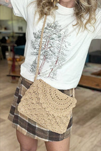 Straw Braided Envelope Purse
