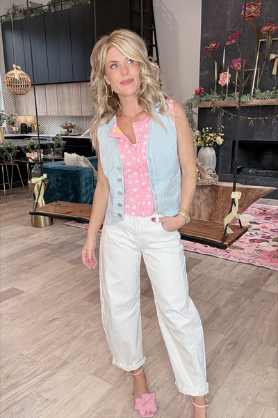 Light Wash Denim Vest