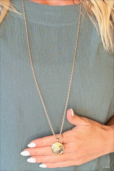 Vintage Long Circle Gold Necklace