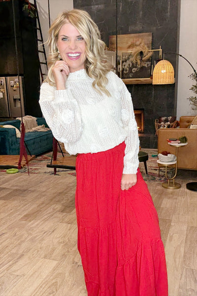 Red Tiered Skirt
