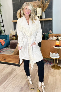 Fringe Belted Jacket