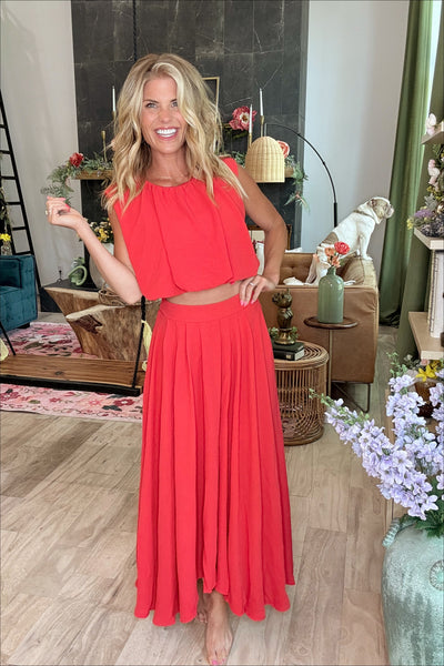 Red Bubble Tie Back Top Set (Top Only)