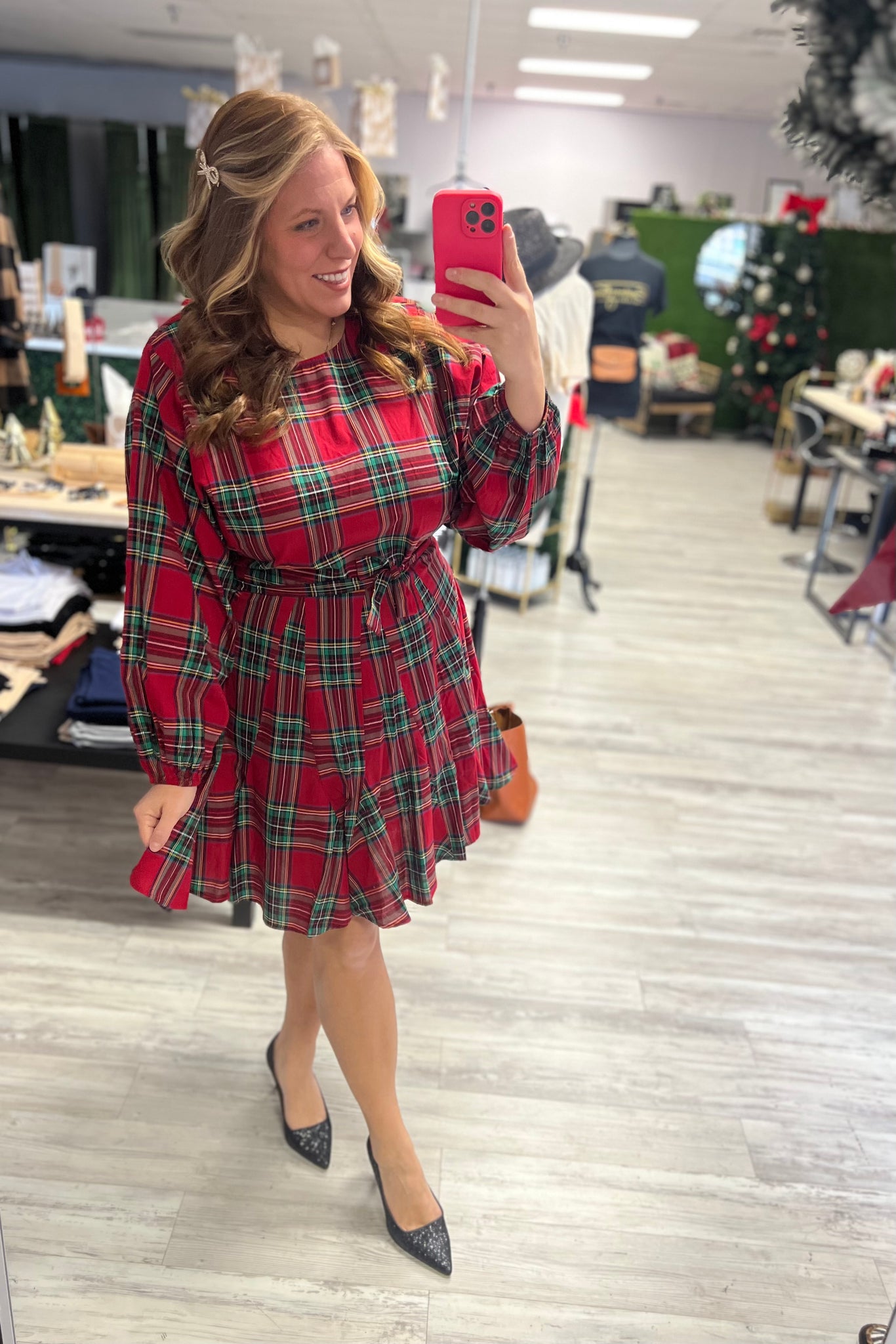 Plaid Pleated Dress