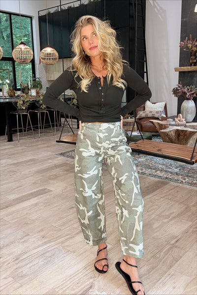 Camo Barrel Jeans