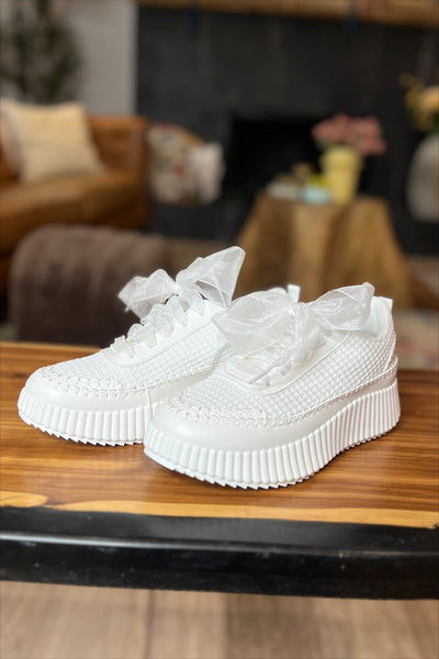 White Woven Sneakers