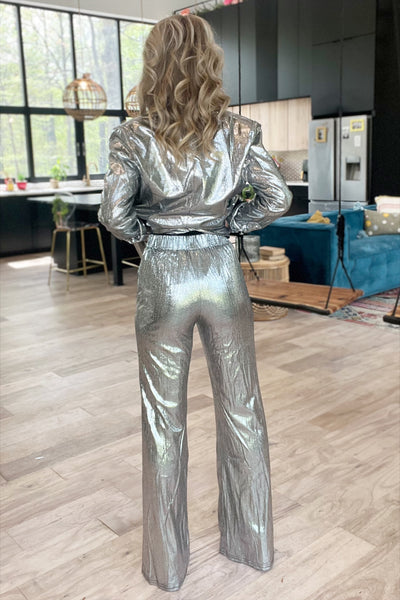 Silver Metallic Pant Set (Pants Only)