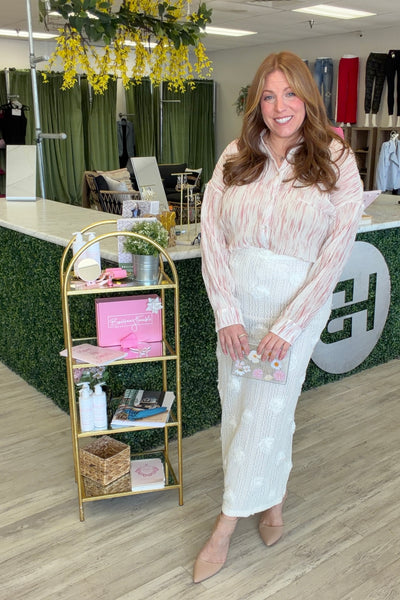 Ivory Textured Skirt