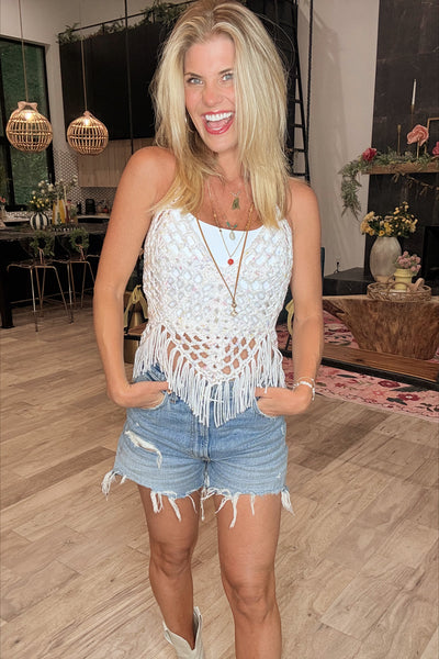 Cotton Candy Spec Halter Crochet Top