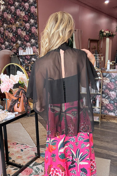 Black Chiffon Shall Top