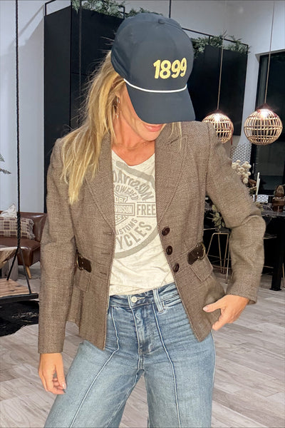 Vintage Brown Buckle Blazer