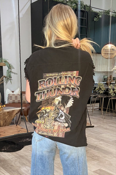 Vintage Rolling Thunder Denim Vest