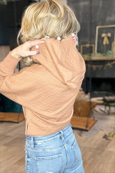 Tan Jeweled Hoodie