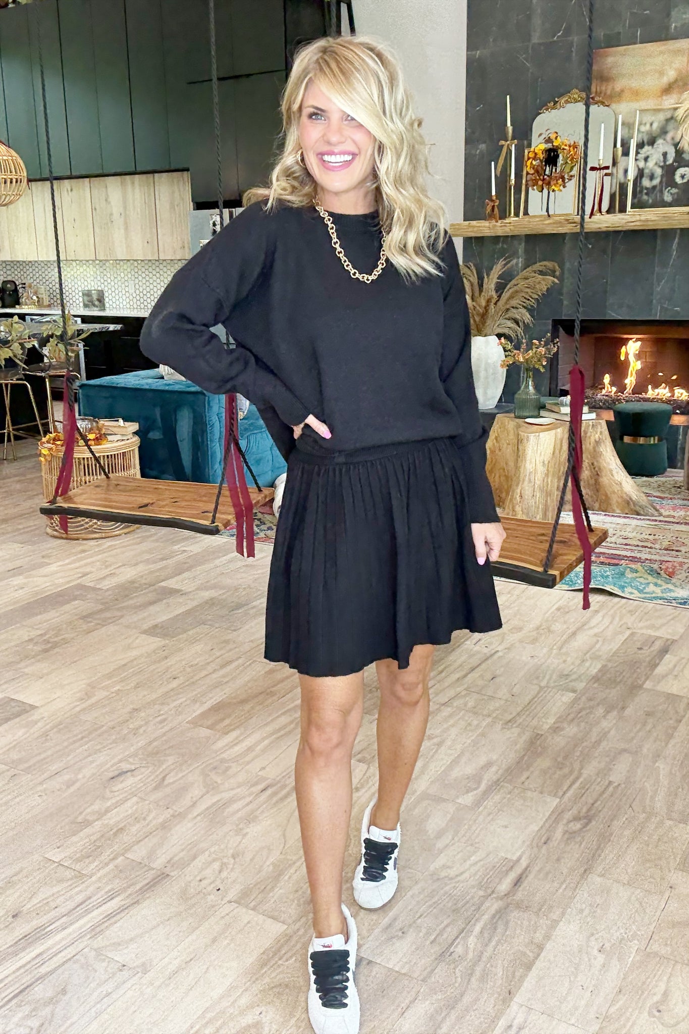 (Pre-Order) Black Pleated Skirt Set (Skirt Only)