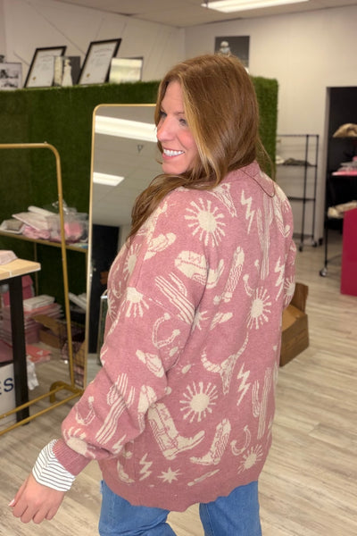 Blush Western Cardigan