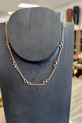 Delicate Gold Bow Necklace