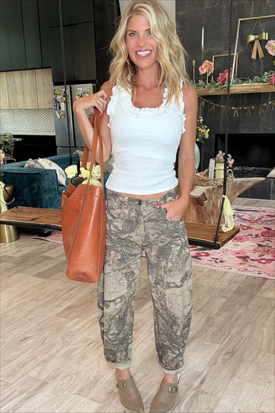 Camo Vintage Washed Barrel Jeans