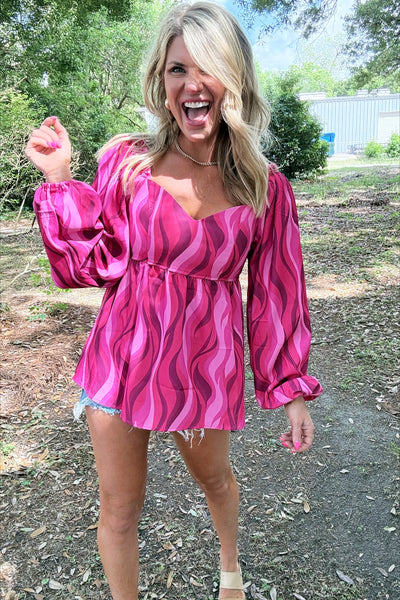 Pink grooves top