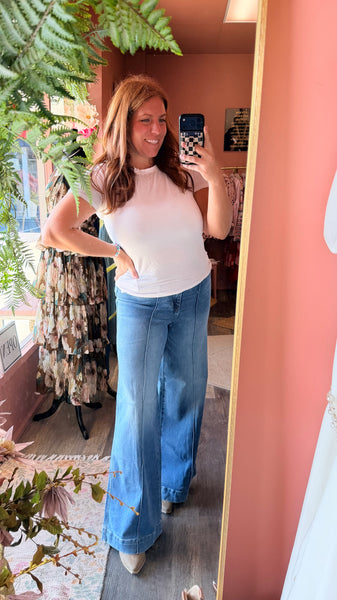 Medium Wash Wide Leg Jeans