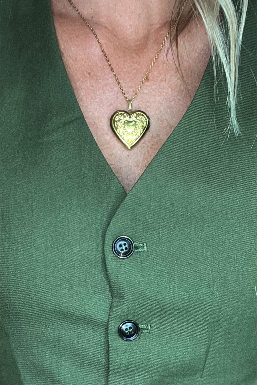 Gold Heart Locket Necklace