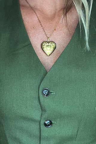Gold Heart Locket Necklace
