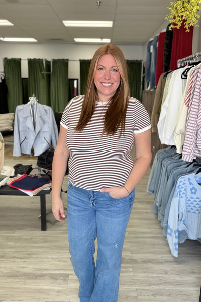 Brown Striped Tee