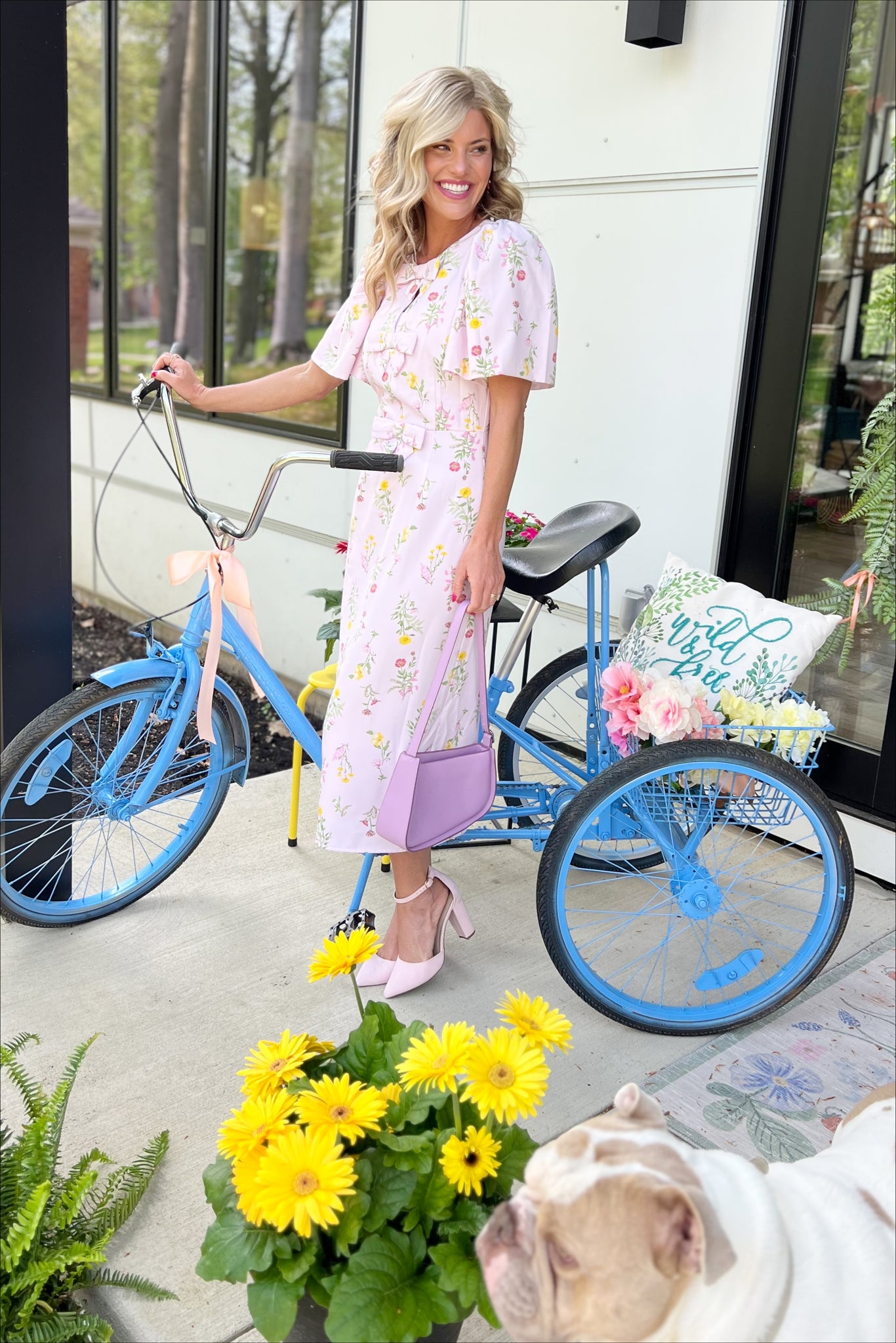 Lilac Floral Midi Dress