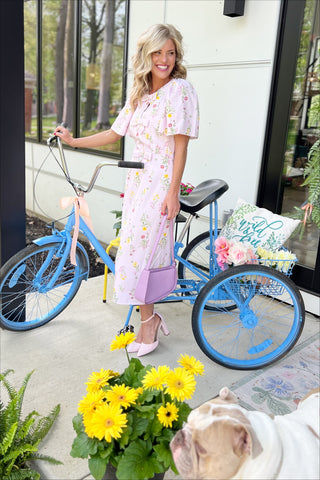 Lilac Floral Midi Dress