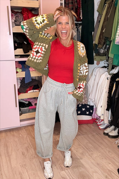 Heather Gray Barrel Sweatpants