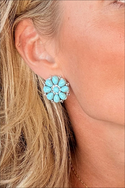 Turquoise Flower Earrings