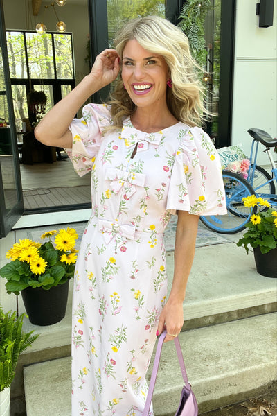 Lilac Floral Midi Dress