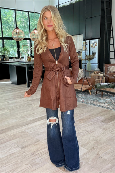 Brown Suede Jacket Dress