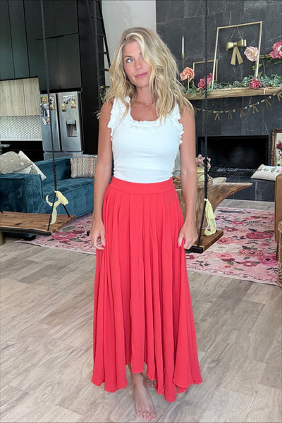 Red Maxi Skirt Set (Skirt Only)