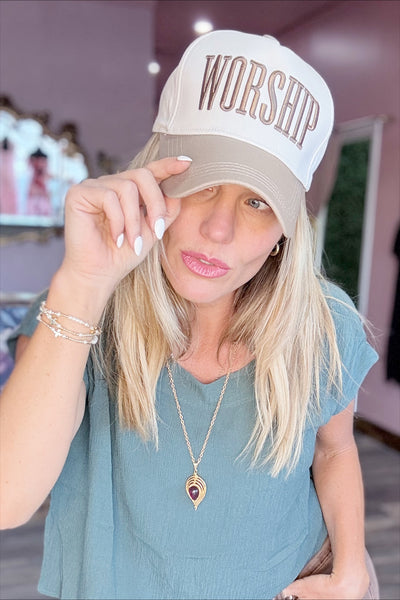 Worship Embroidered Hat