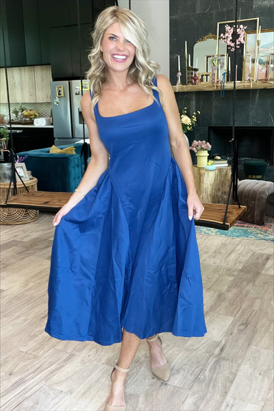 Blue A-Line Dress