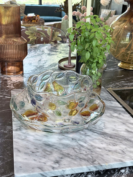 Vintage Large Fruit Bowl and Serving Plate