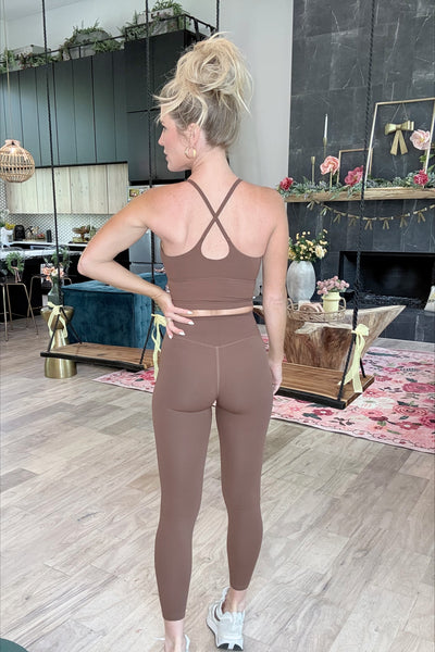 Brown High-Waisted Legging Set (Leggings Only)