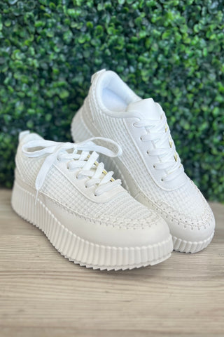 White Woven Sneakers
