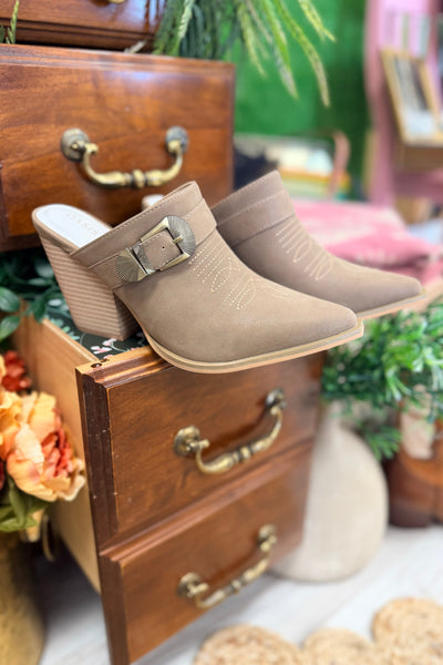 Taupe Western Mule