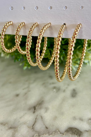 Gold Ball Hoop Earrings