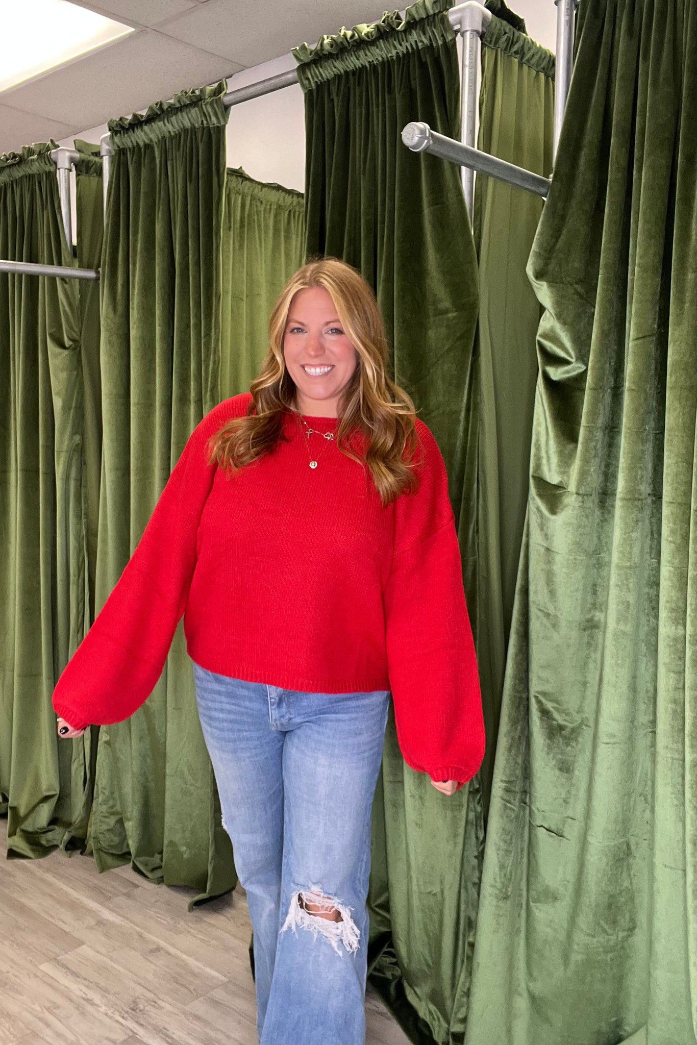 Red Bow Back Sweater