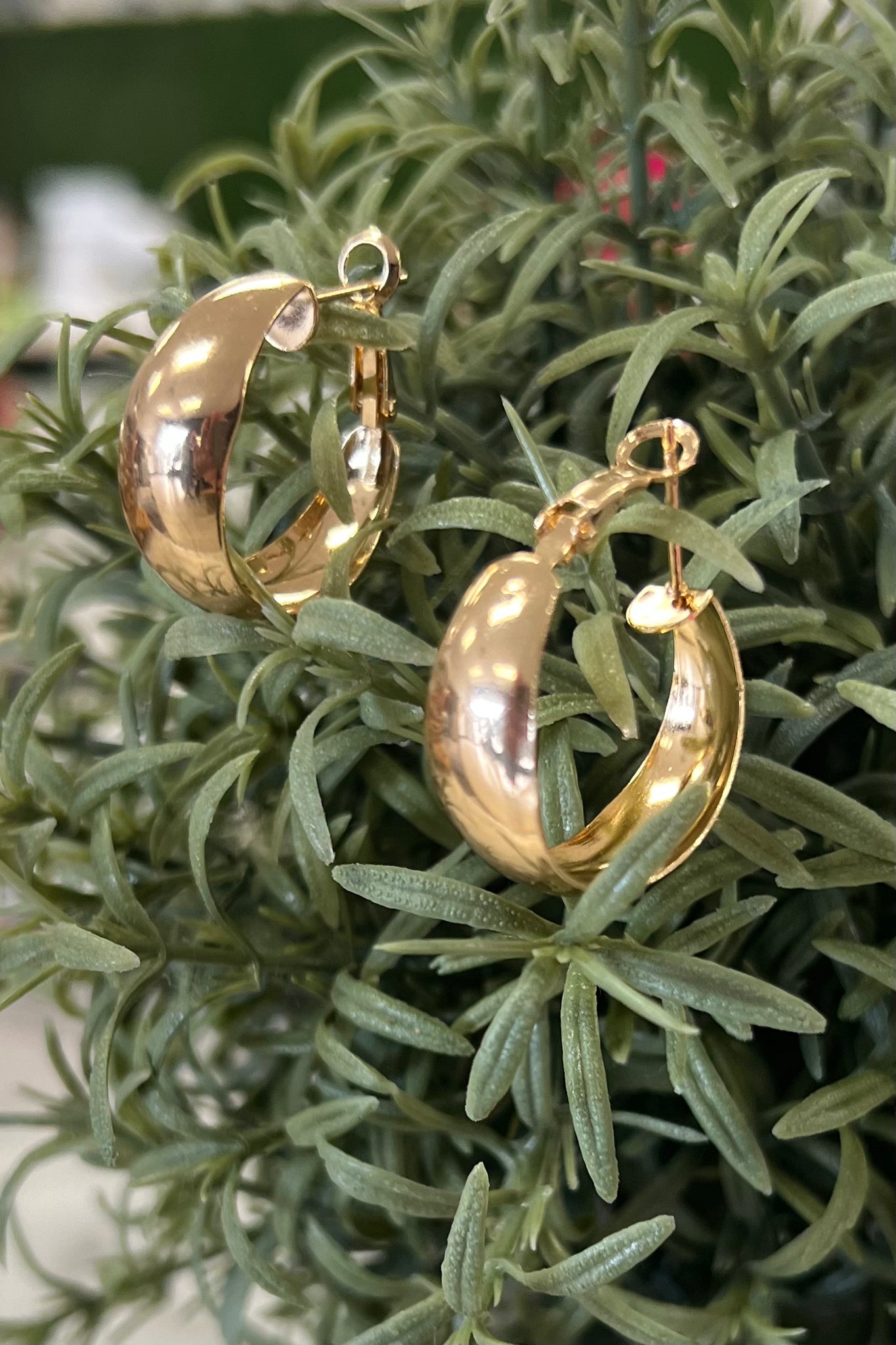 Thick Mid Size Hoop Earrings